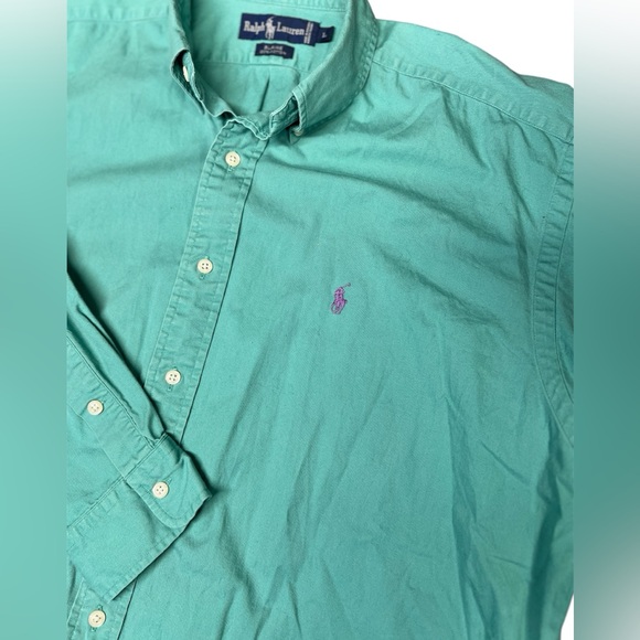Ralph Lauren Men’s Blaire Green‎ Size L Long Sleeve Button Down - Picture 1 of 5
